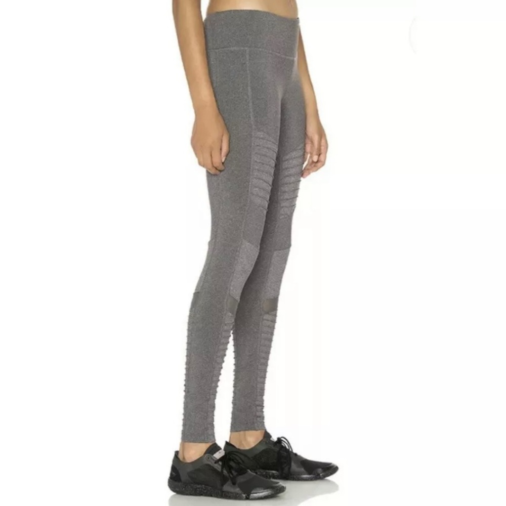 ALO Yoga High Waist Stormy Heather Grey Moto Leggings Size XS